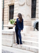 Navy Pleated Pants