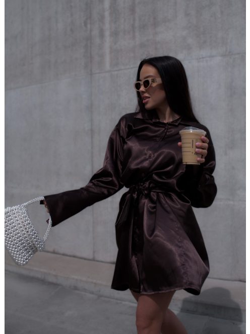 Chocolate Mykonos Shirt Dress