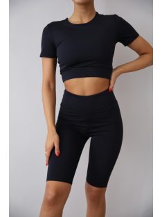 Black Crop Polo