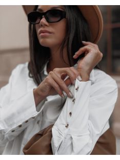 White Crop Oversized Shirt