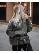 Khaki Crop Oversized Shirt