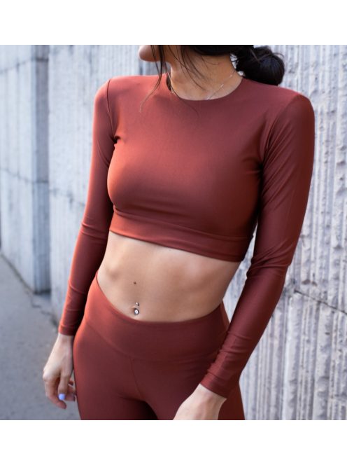 Bronze Long Sleeve Crop Top